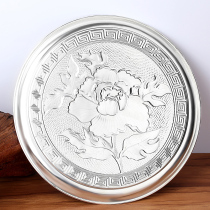 Silver plate 999 silver pallet big number hand engraving pure silver saucer silver dish tea tray Disc Snowflake Silver Disc