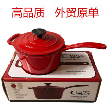 Foreign trade Original single cast iron enamel pan flat-bottomed enamel small milk pan thickened without coating saucepan red hot milk small pan