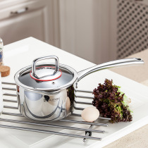 Korean fine throw 304 stainless steel milk pot Baby baby dormitory supplementary food small pot Soup pot Hot milk noodle pot Instant noodles