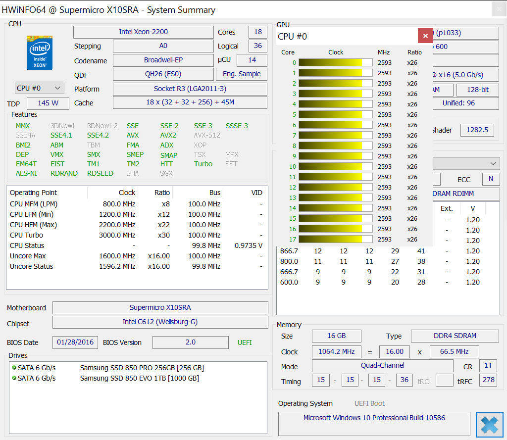 xeon至强e52697v4秒e5269918核36线程22g编号qh26cpu