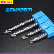 Single-edge spiral milling cutter 8 handle acrylic cutting aluminium plastic numerical control wood engraving machine tungsten steel alloy vertical milling cutter