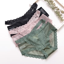 Lace panties No marks low waist triangular shorts pure cotton crotch Antibacterial ladies panties spring summer autumn breathable pants head