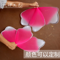 Dance performance stage props The Motherland spring is so happy flowers bloom silk screen flowers silver edge transition color petal fans