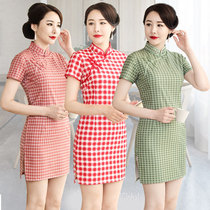 Cheongsam modified version dress 2020 New temperament waist girl young French retro dress Chinese style summer