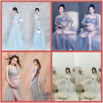 20 New pregnant womens photo clothing big brand long dress pink gauze skirt photo studio photo photography wedding photo clothing
