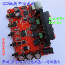 USB pure digital amplifier board with USB sound card DAC microphone with high and low tone adjustment 20w 20w