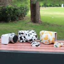 Suitable for Sony ZVE10L camera bag micro single cartoon leather case zv-e10 case cute shoulder bag