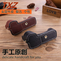 The headlayer cow leather is suitable for Sony a7r4A7m3 sleeve A9M2 half sleeve a7s3 base a6100A6400 camera bag