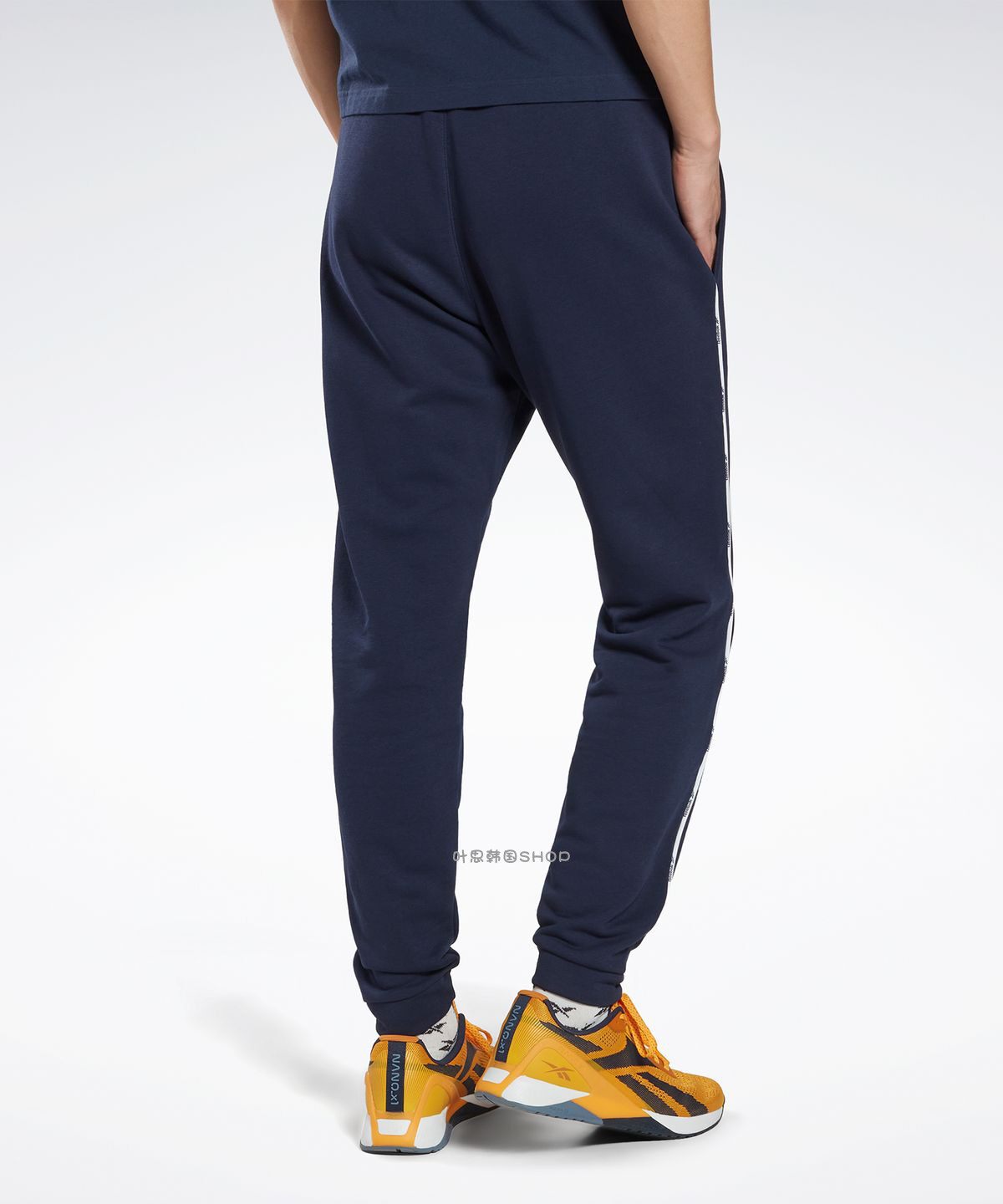 reebok/锐步wor piping秋季男子松紧针织运动休闲长裤