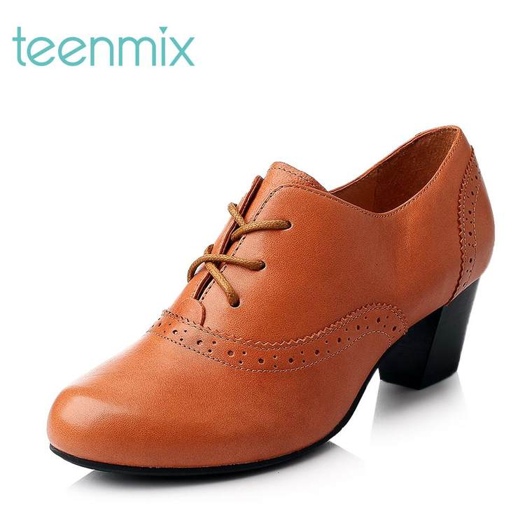 Teenmix/天美意2015秋季专柜同款羊皮女单鞋6QP20CM5