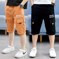 Boys cotton foreign fashion overalls in summer thin Chinese children Korean version of Capri pants summer pants hot pants