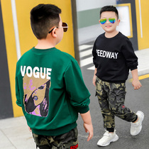 Spring and Autumn Fat Children Long Sleeved Sweats Plus Fat T-shirt base shirt Big Childrens Wear Boy Loose Top Tide