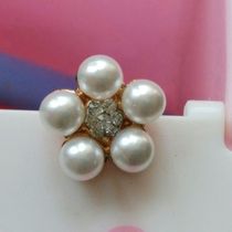 Korean fashion cute golden pearl plum blossom diamond flower bud ear nail ear order very fashionable oh