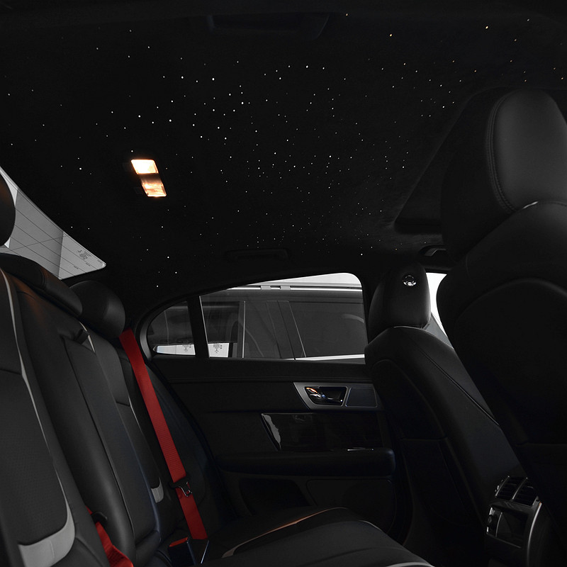 热核定制 汽车星空顶改装星光顶饰alcantara翻毛皮顶棚改装定制