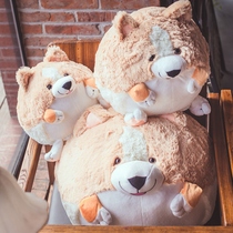 Short-legged spherical Corgi doll plush toy cute dog doll round cushion Childrens Day items