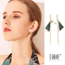 Face thin and versatile earless ear clip female silver needle earrings New year celebration red earrings temperament Super fairy ear drop