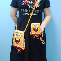 Cartoon leather mobile phone bag female oblique cross bag cute mini small backpack student creative coin purse shoulder back cute