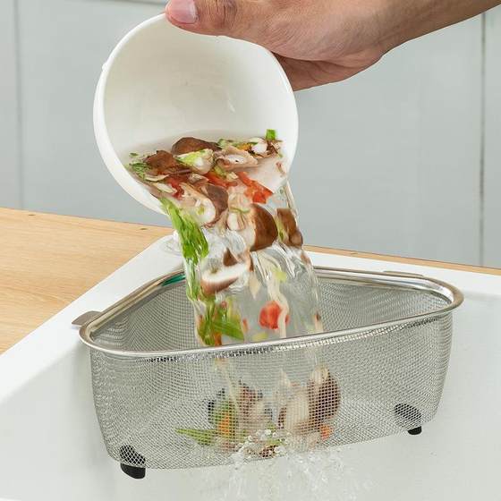 Sink filter basket triangle kitchen pool leftovers rice garbage filter slag drip multi-functional storage rack
Sink filter basket triangle kitchen pool leftovers rice garbage filter slag drip multi-functional storage rack