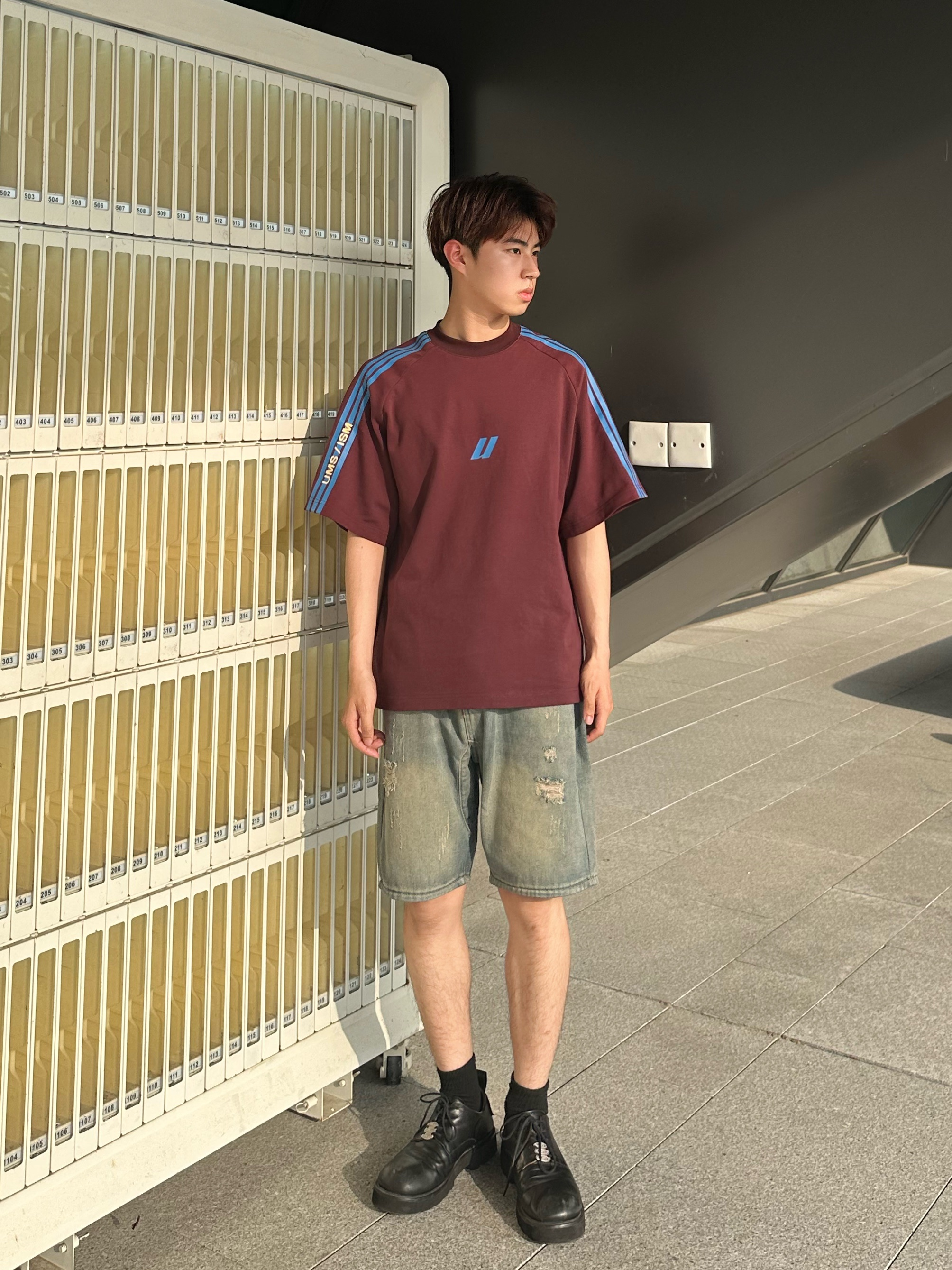 美式高街vibe破洞牛仔短裤男士夏季薄款潮牌休闲宽松大码五分裤衩