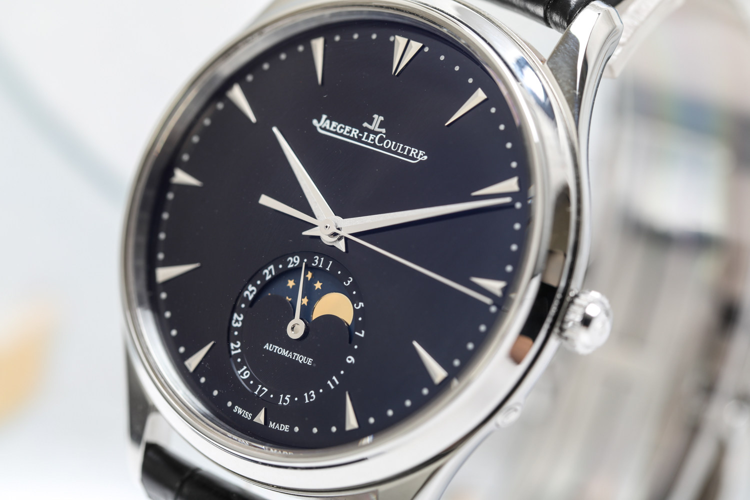 [捡漏][95新]积家大师系列精钢皮带自动机械瑞士男表 1368470