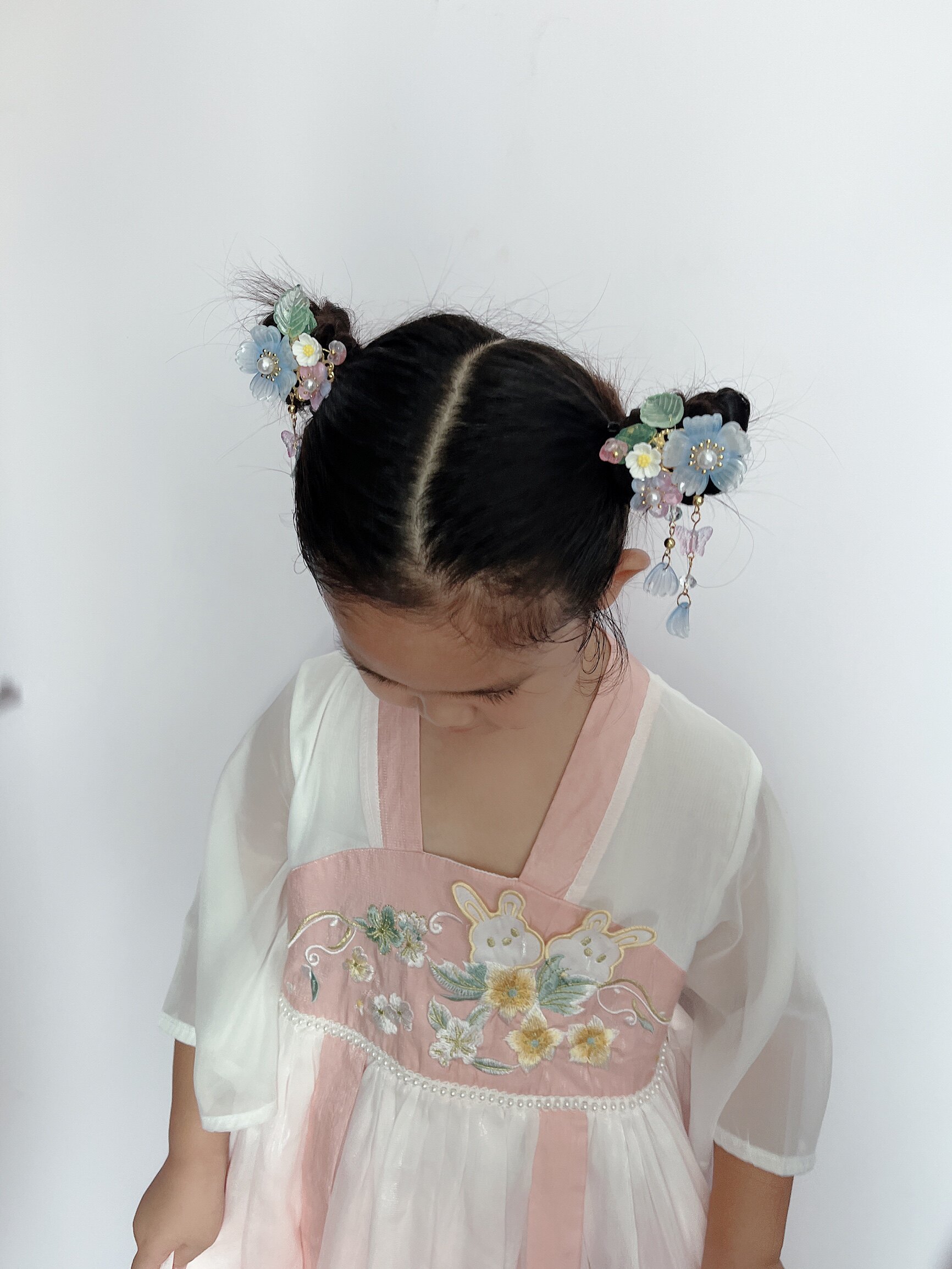 古风发饰学生女孩古装蝴蝶结步摇发卡头饰国风汉服女款流苏发夹