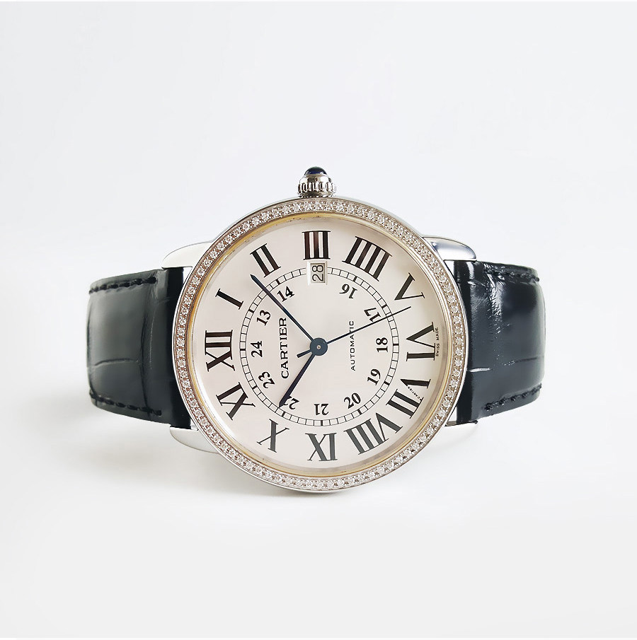 卡地亚男表伦敦系列镶钻42表径自动机械手表男正品9.8新w6701010