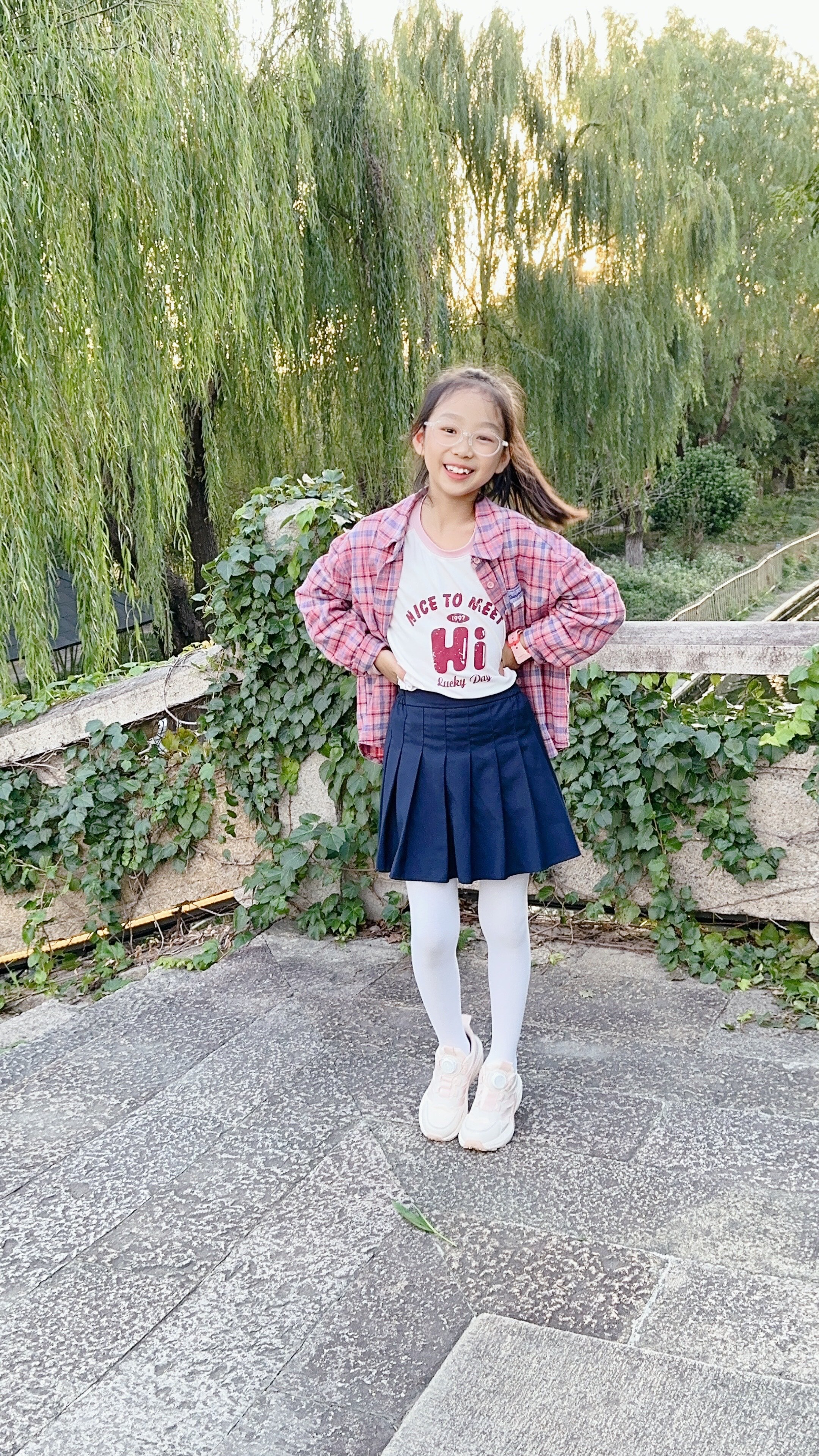 笛莎官方童装女童衬衫2024秋季新款洋气大童格子上衣儿