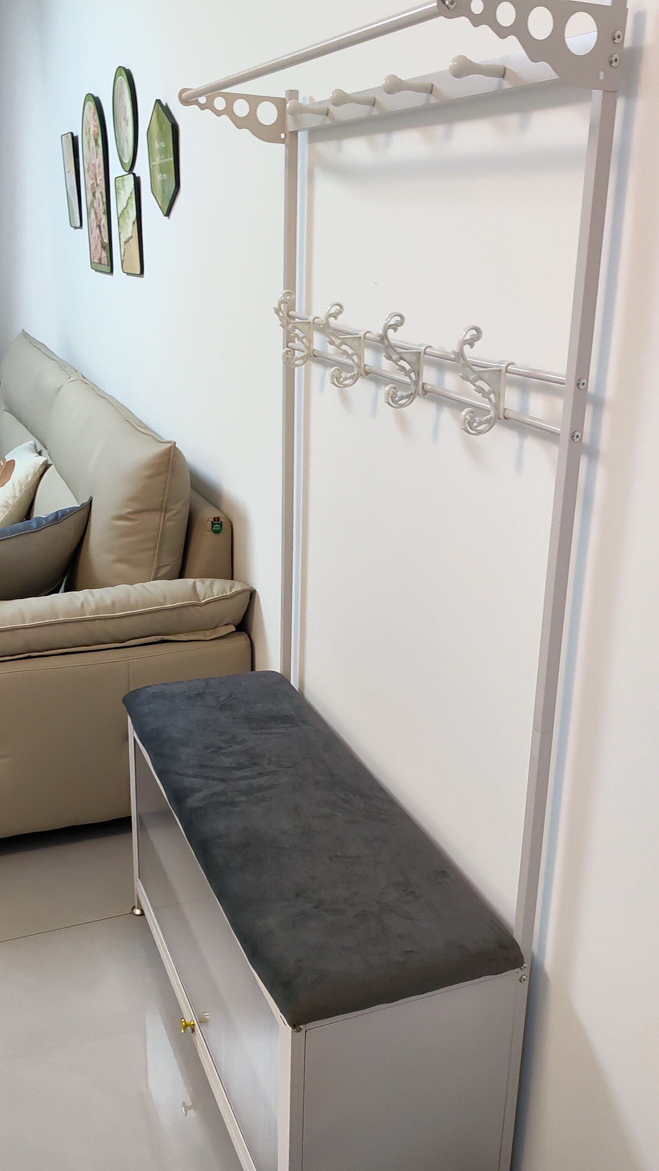 换鞋凳门口家用入户可坐鞋柜玄关挂衣架一体收纳高端穿鞋凳进门凳