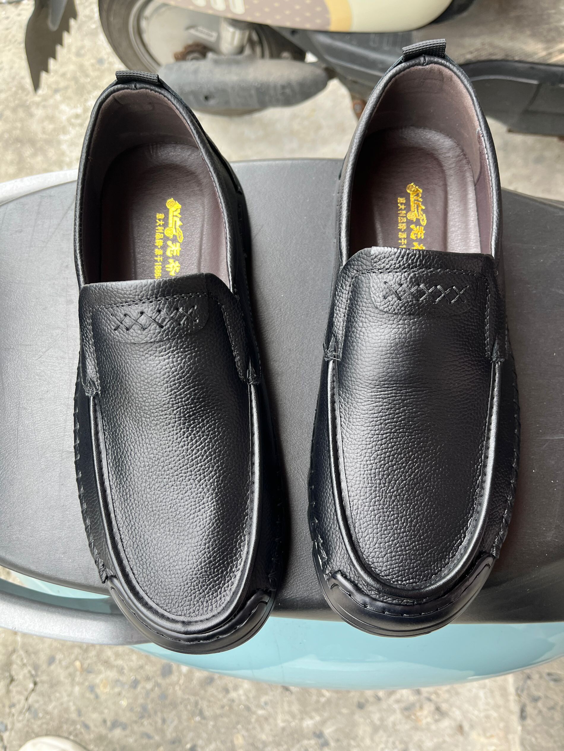 老爷车男鞋头层牛皮新款软底软面防滑男士休闲皮鞋男中老年爸爸鞋