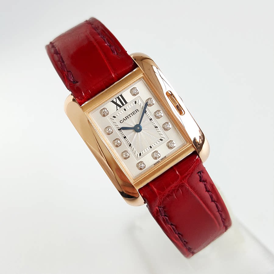 1折公价86500卡地亚坦克系列石英女士手表女表9.8新wjta0007