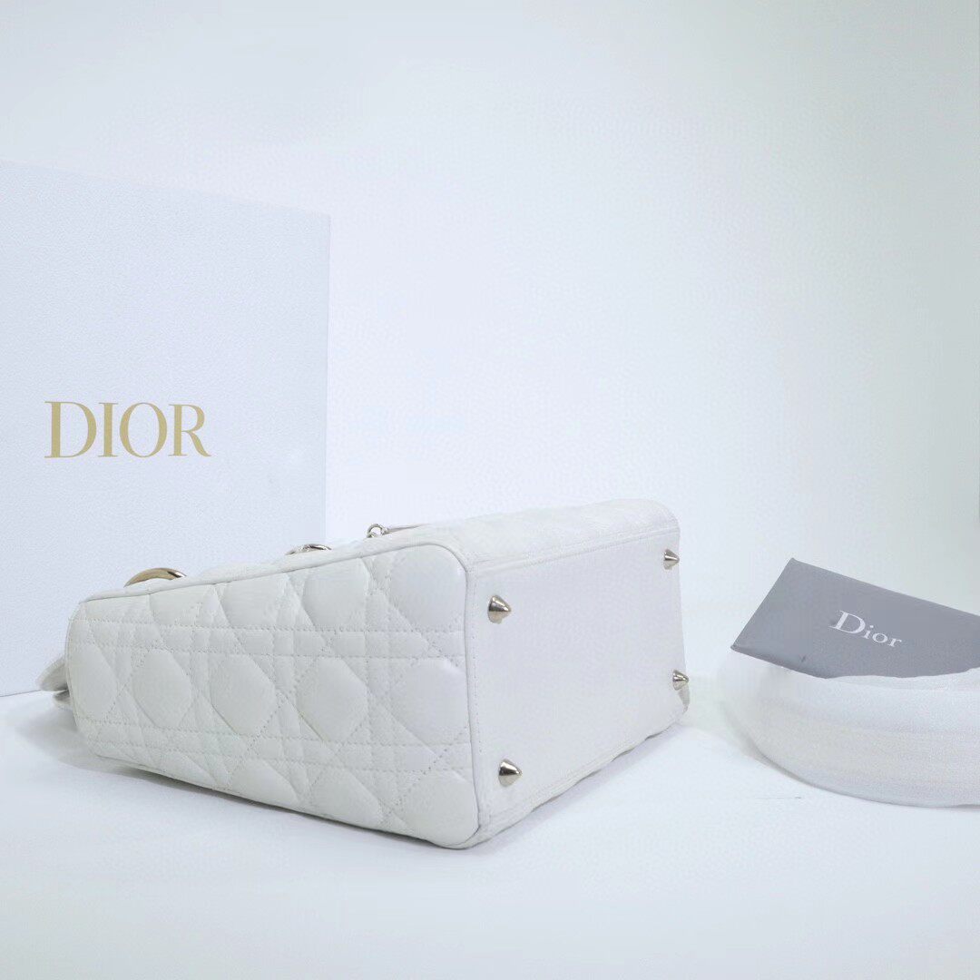 [9.8新]dior迪奥五格戴妃包白金羊皮新款单肩斜挎包女款包包正品