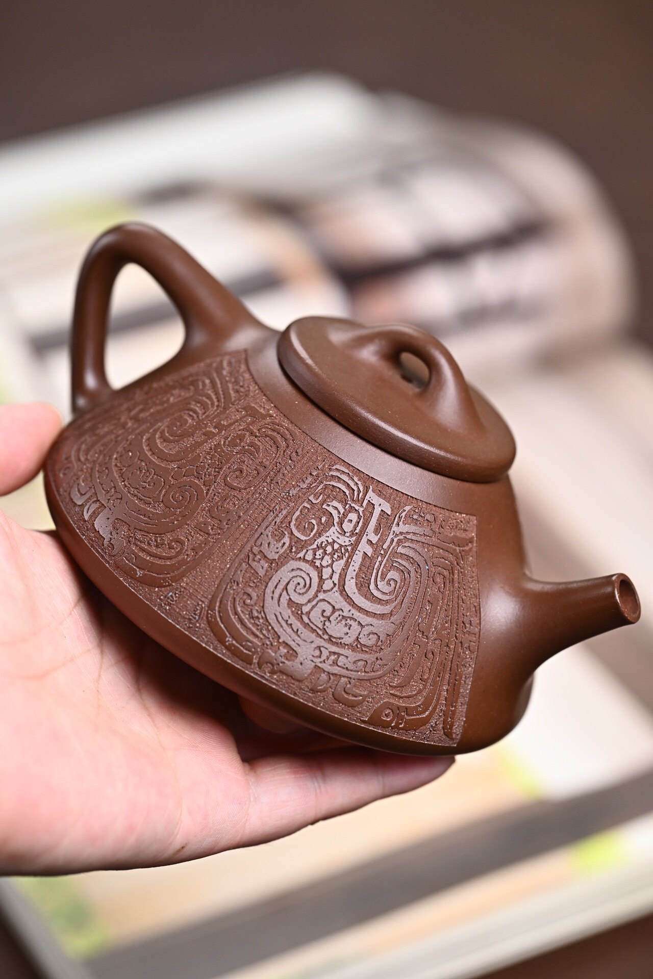 新品紫砂壶[子冶石瓢]宜兴紫砂原矿文革老紫泥纯手工茶壶270cc