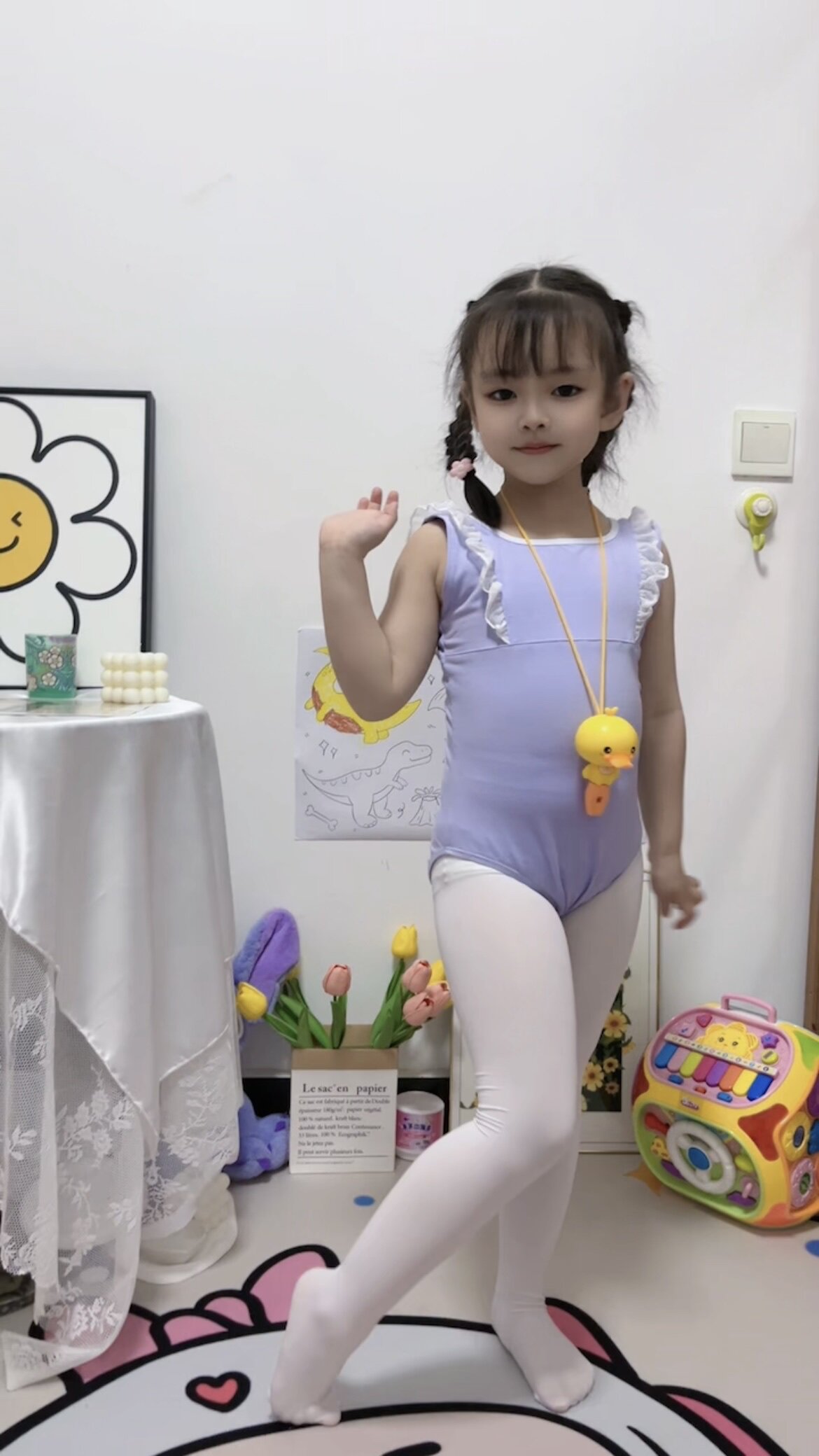 儿童舞蹈服女童植绒蕾丝连体服吊带形体练功服体操服幼儿芭蕾舞服