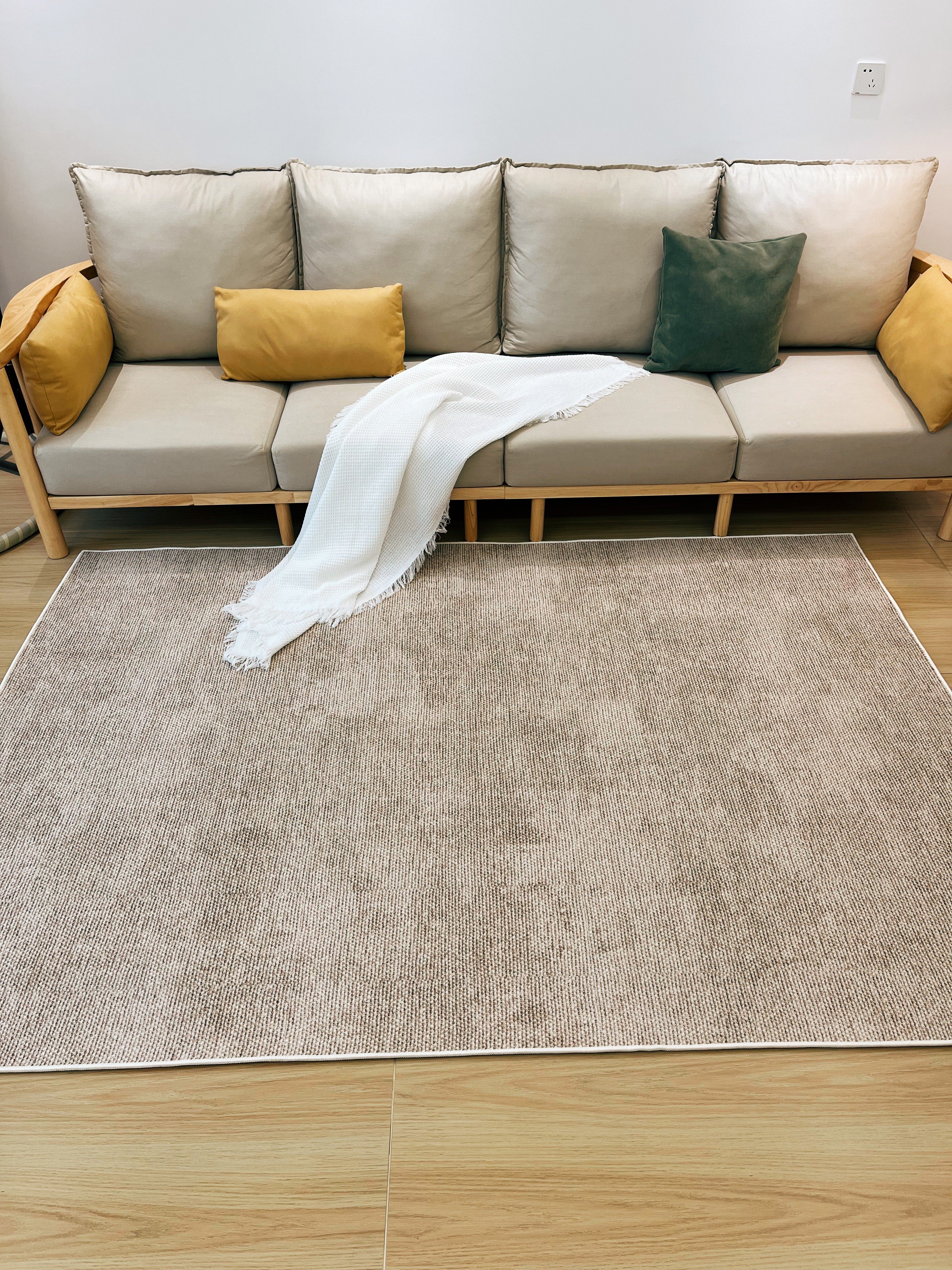 新中式茶室地毯防水防污地垫客厅耐脏免洗可擦大面积仿剑麻地垫子