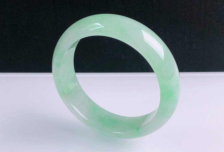 【源头好货-四会】内径44.5mm缅甸天然翡翠a货童镯35.23g