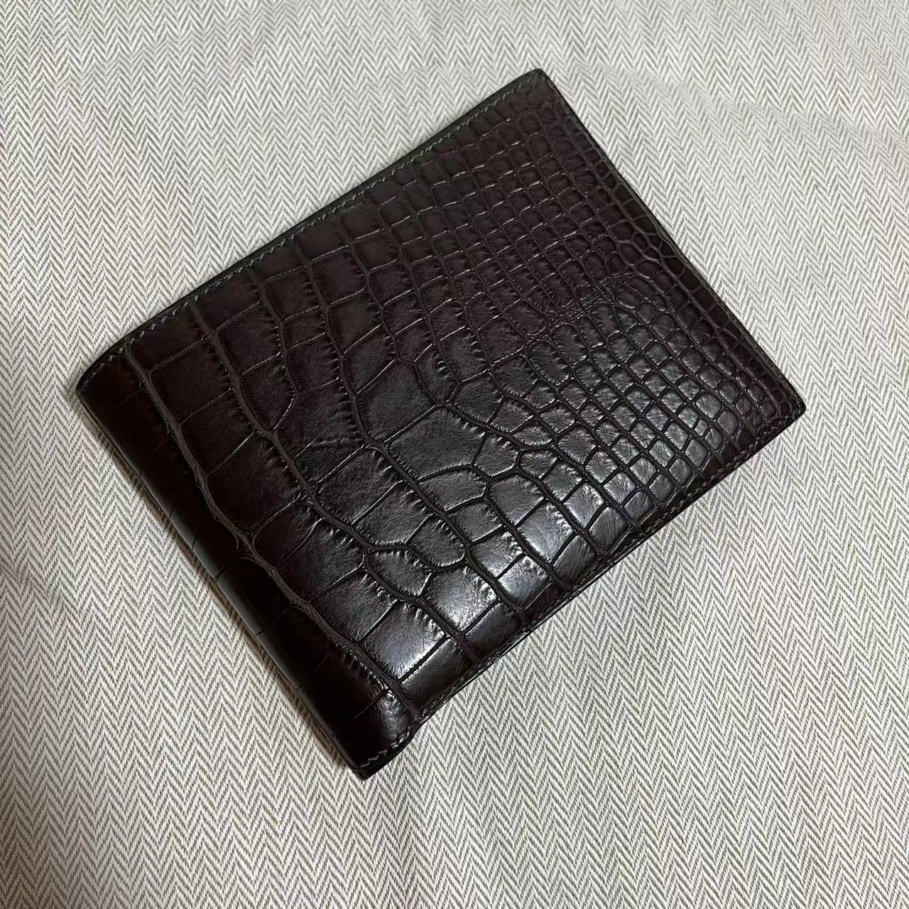8新]爱马仕鳄鱼皮钱夹hermes钱包男女通用 - 拍卖