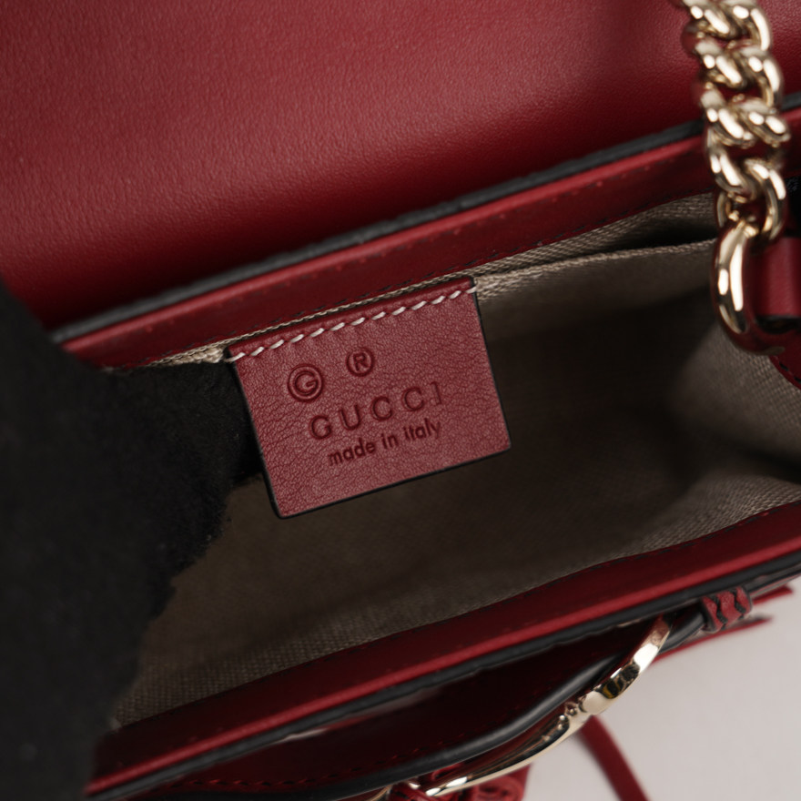 捡漏[9.8新]古驰gucci女士红色emily单肩斜挎包co002参6500