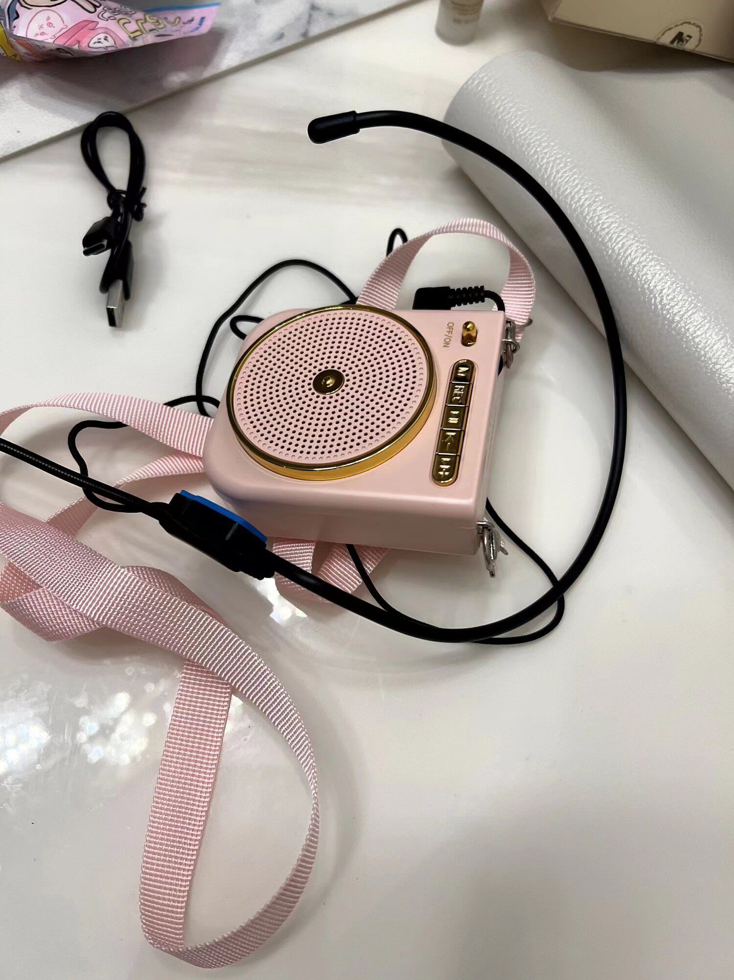 小蜜蜂扩音器教师专用上课地摊导游小喇叭扬声器麦克风耳麦喊话器