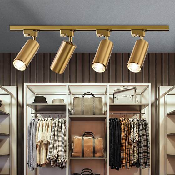 Golden track light LED spotlights Commercial clothing store wedding exhibition hall home living room background strong cloakroom spotlights
Golden track light LED spotlights Commercial clothing store wedding exhibition hall home living room background strong cloakroom spotlights