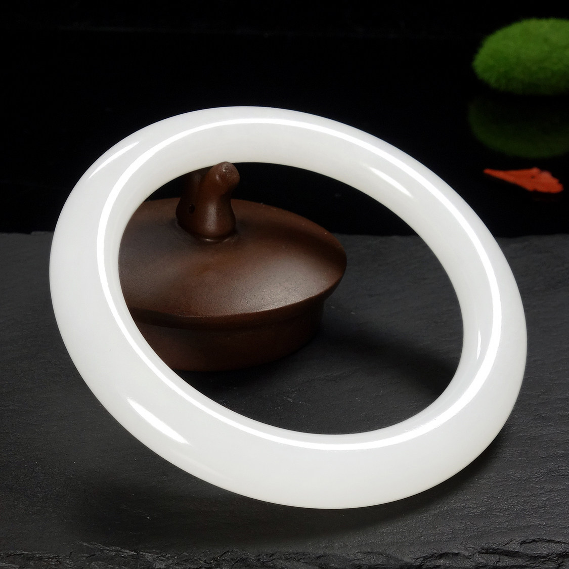 鬼市【珠圆玉润】新疆金丝玉一级白手镯 内径60mm 约53.8g