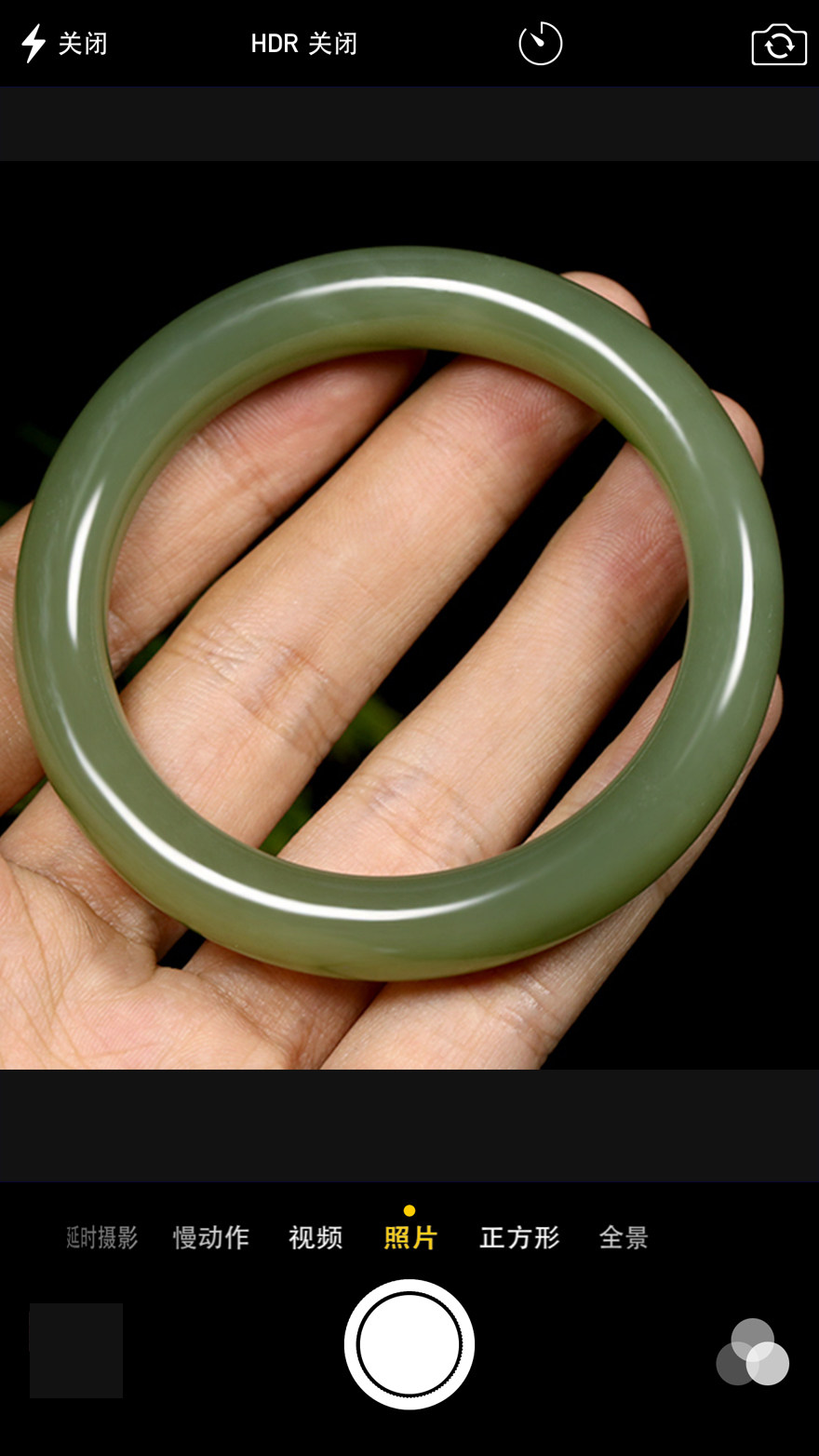 【寓意:和和美美】和田玉鸭蛋青手镯 50.63克 内径56mm