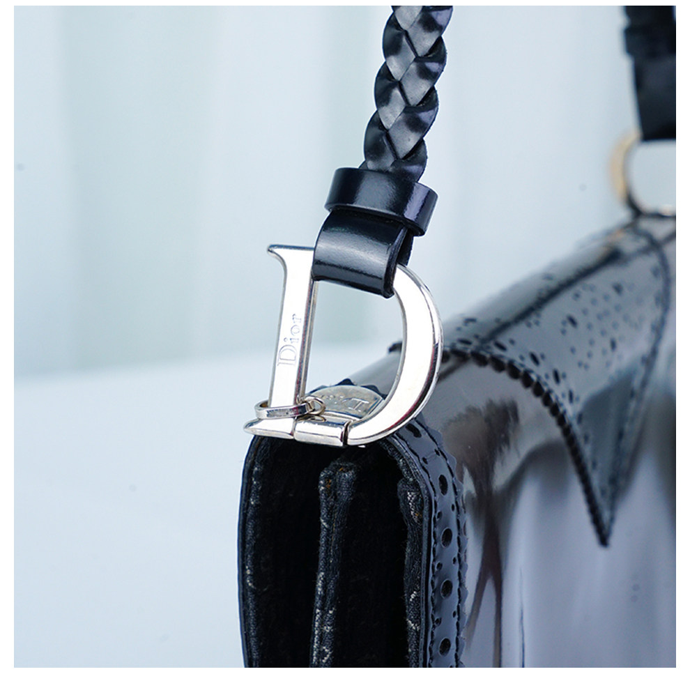 Спеццена 11.11 98 новый Полем dior Lady Dior сумки чёрная лакировка подмышка пакет 1 Вт dior / diaw 