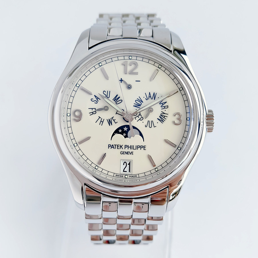 百达翡丽手表男复杂功能时计18k白金自动机械腕表男5146正品9.8新