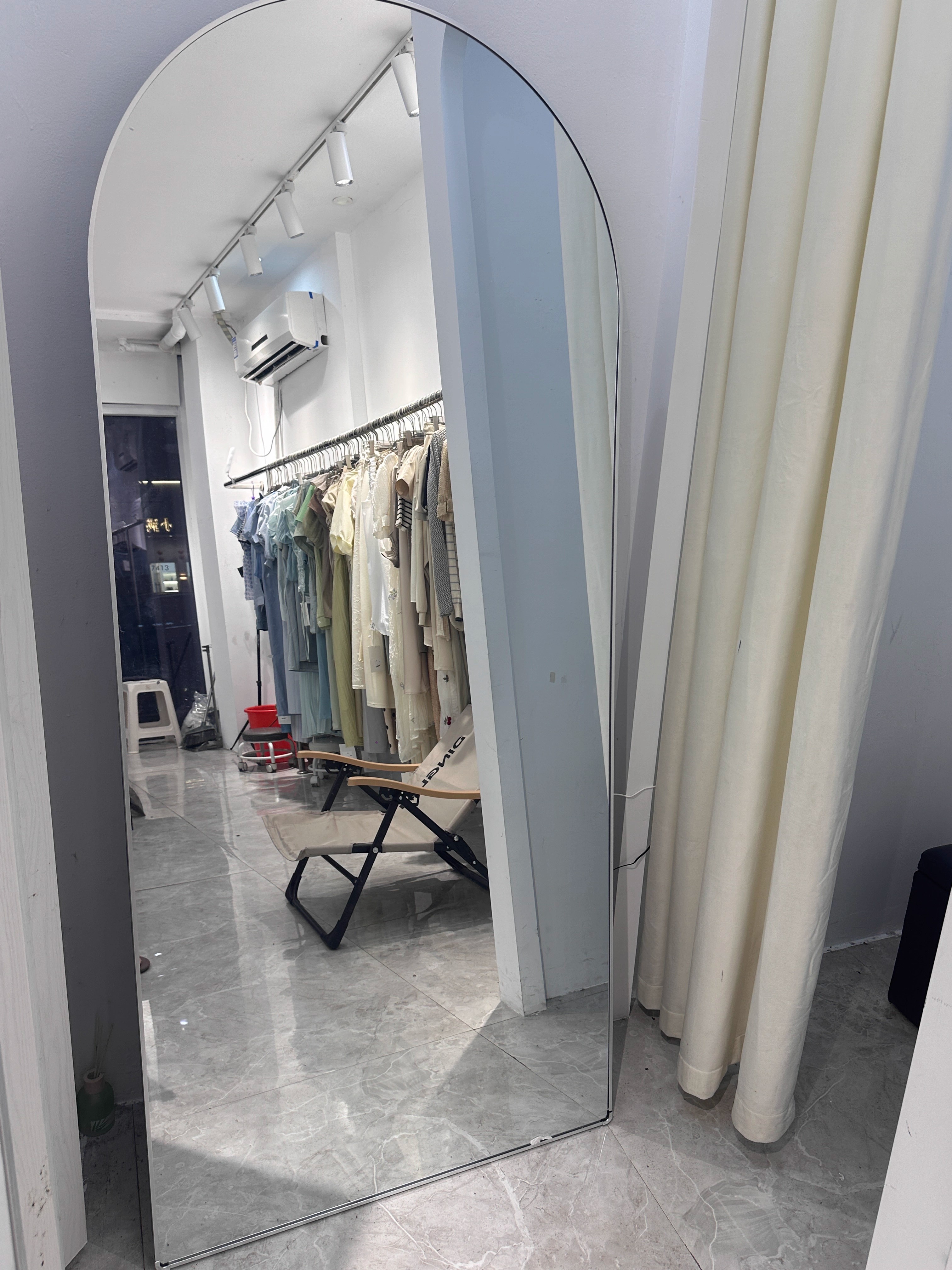服装店试衣镜美颜显瘦落地穿衣镜全身直播家用显高美颜网红大镜子