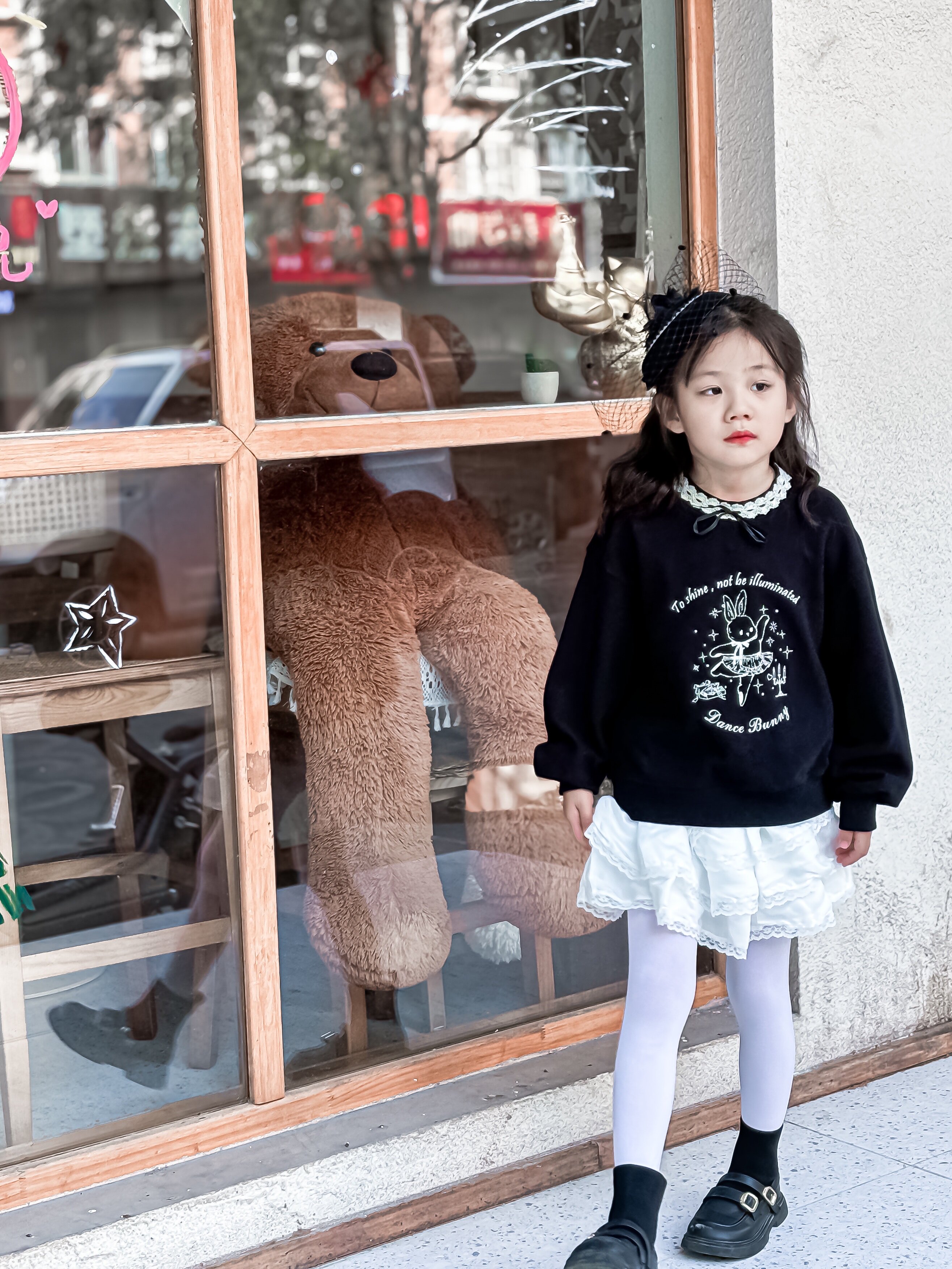 辰辰妈女童装蕾丝花边卫衣秋季2025年新款甜美风卡通印花女孩上衣
