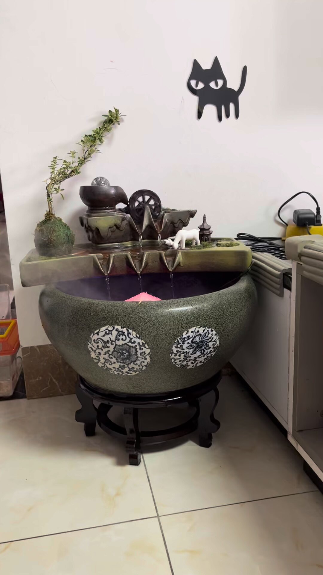 景德镇陶瓷古法鱼缸家用新中式客厅养金鱼乌龟缸睡碗莲荷花专用盆