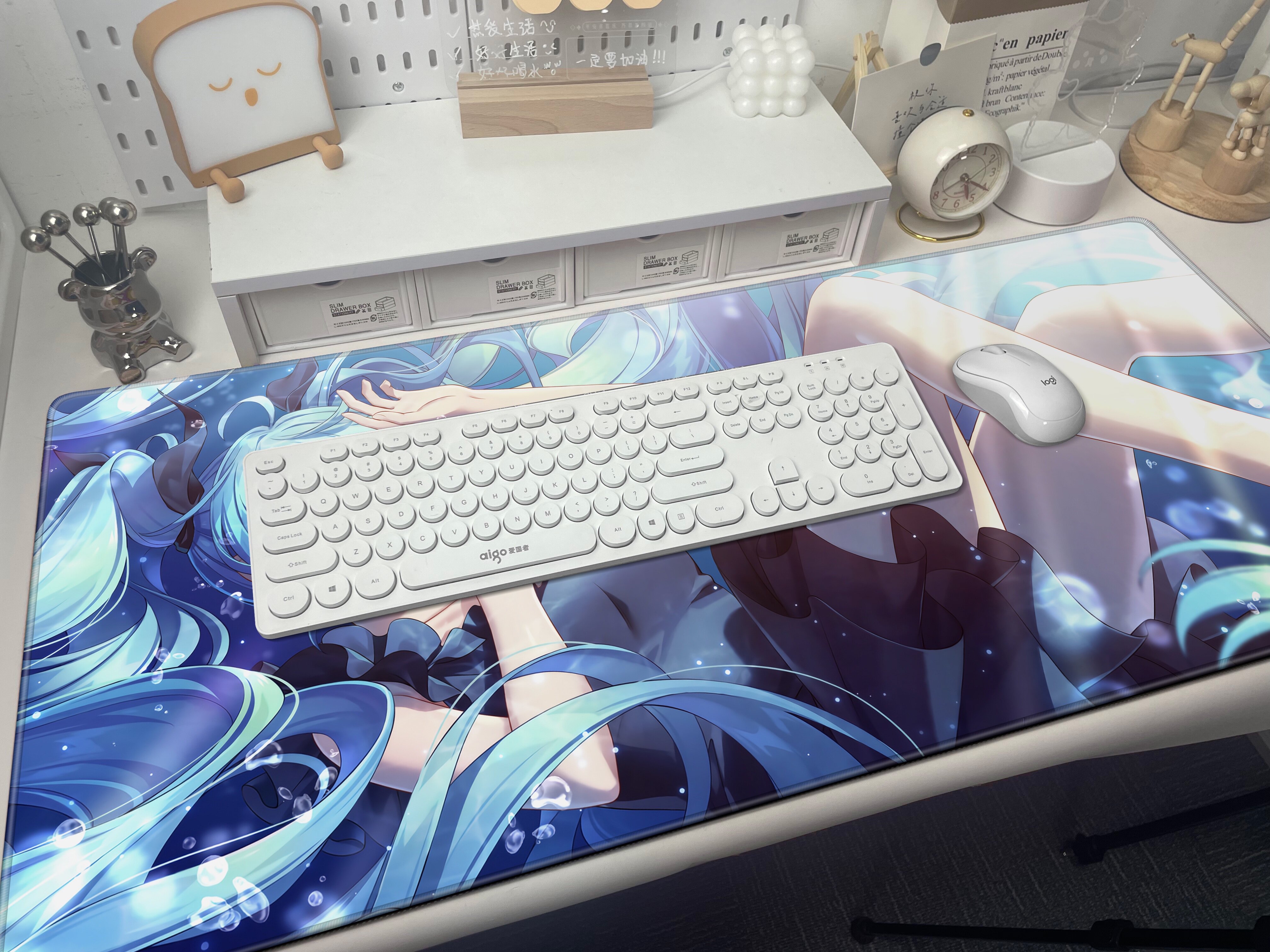 二次元动漫鼠标垫子超大男女生定制键盘垫电竞办公电脑桌垫滑鼠垫