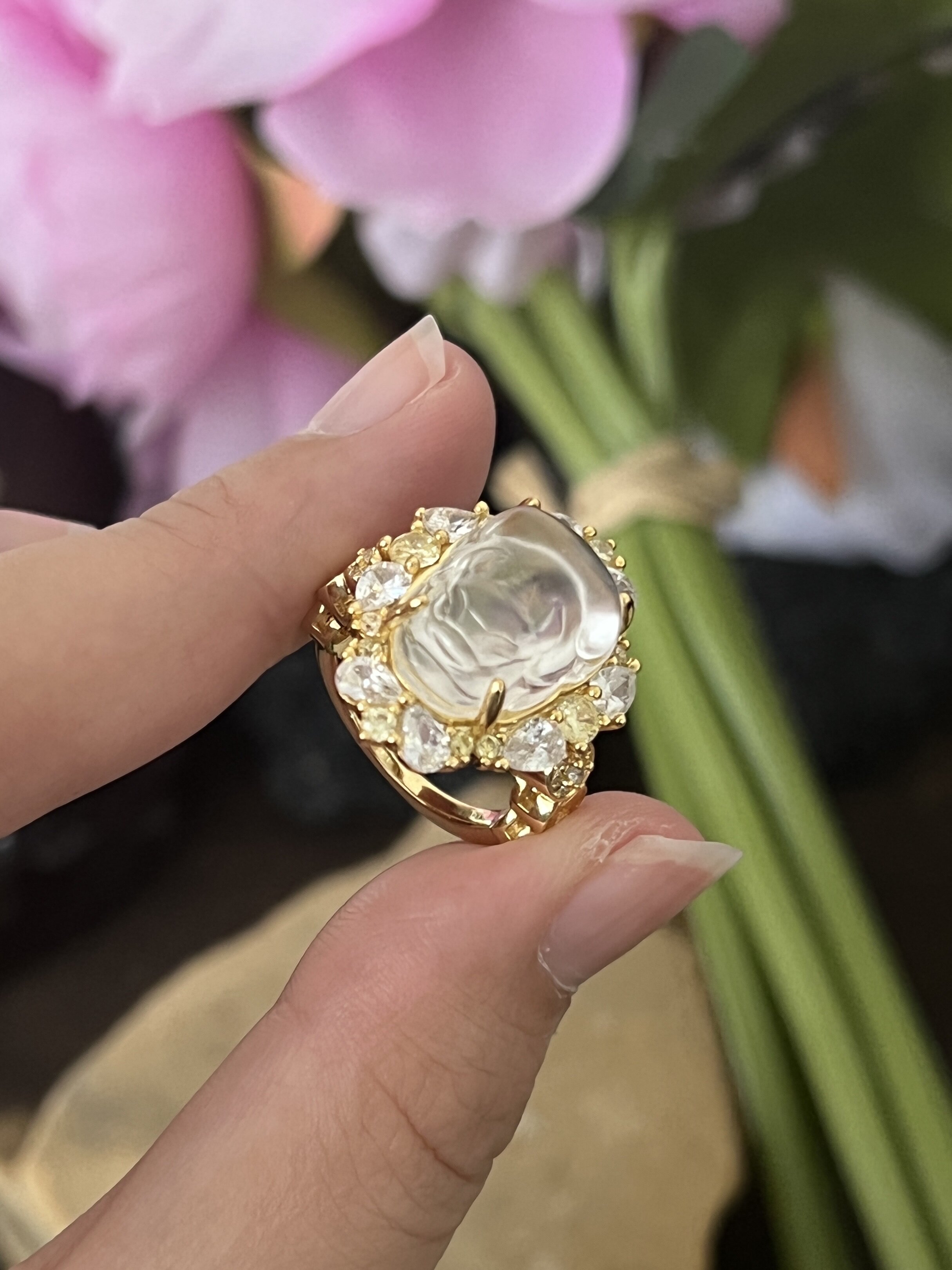 ladyunicorn925银貔貅水沫玉戒指高级独特小众设计新中式戒指女