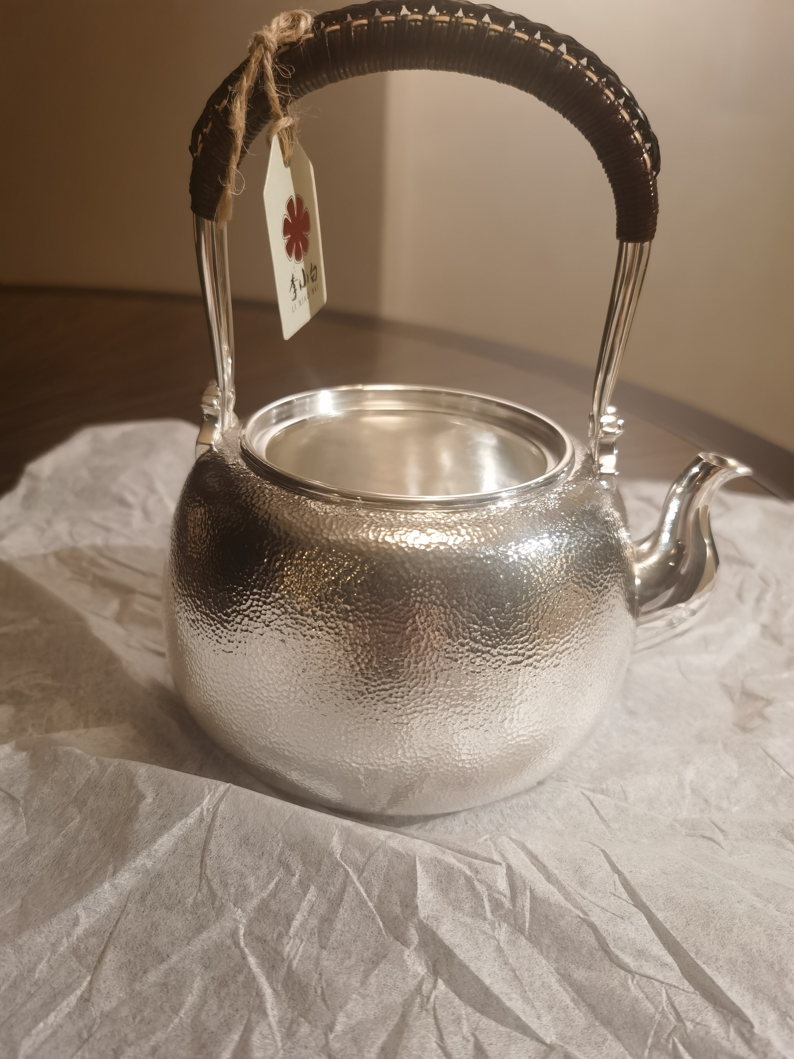 李小白银壶 纯银9999烧水壶 手工银壶 烧水银壶 茶壶