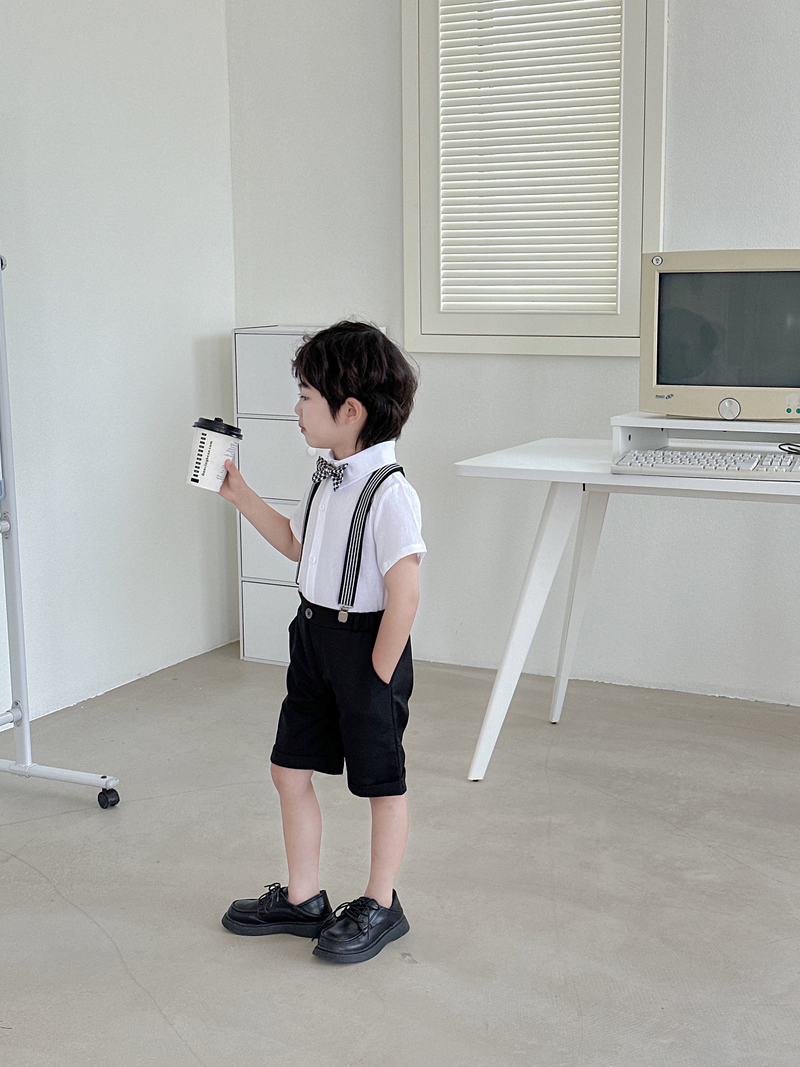 男童背带裤套装小学生六一儿童节朗诵合唱演出服幼儿园毕业照服装